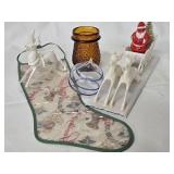 Christmas lot - Celluloid Santa with Sleigh,