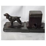 Spelter Cocker Spaniel & Bakelite Well , bronze