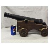 22' Iron Cannon mounted on wood carriage brass