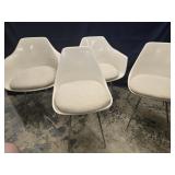 4 Burke MCM Tulip Chairs, Fiberglass and Chrome ,