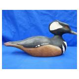 Hooded Merganser Decoy.  Very detailed turned