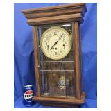 Ansonia Oak Wall Clock , modern , USA , leaded