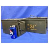 2 Army Metal Ammunition Boxes each measures