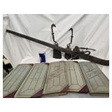 Antique Pea & Beam Scale , 3 weights and 5 1