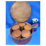 Antique Bentwood spice box. 5 spices boxes.