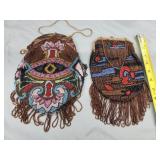 2 vintage Art Deco beaded purses with fringe.