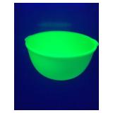 Vintage Uranium glass mixer bowl.  Look at the