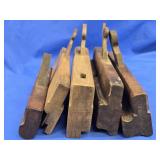 5 Antique Wood Moulding Planes conditions vary