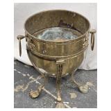 Vintage Brass Footed pot with ring side handles