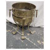 Vintage Brass Footed pot with ring side handles