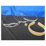 Vintage padded faux pearl bridal band, 3