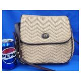 Vintage Etienne Aigner woven and leather handbag