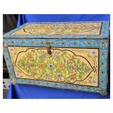 Pier One Import Folk Art hand painted storage