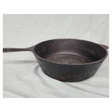Cast iron frying pan. 3" H x 10.25" across.