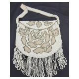Vintage beaded purse with fringe.  Made in