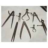 8 Antique Calipers sizes and makers vary look at