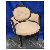 Fren h Armchair,  enclosed curved arms , with