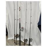 5 Fishing rods with reels look at pictures for