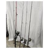 5 Fishing Rods and Reels look at pictures for