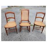 Cane Seat Bedroom cottage style 2 side chairs and