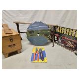Lot - Handpainted saw blade by E&L Crafts , Paper