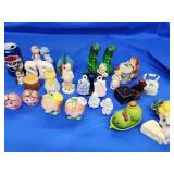 17 Novelty salt and pepper shakers.   Celery,