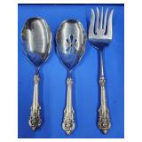 3 Wallace sterling handle Grande Baroque pattern.