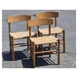 3 MCM Danish Modern Dining chairs look at