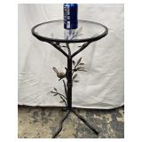 Patio round top side table metal with bronze