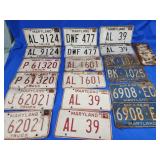 9 pair of Maryland  truck/Car tags.  2 sets of