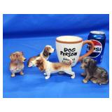 4 vintage dog figurines Made in Japan and