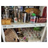 Barware:  Stainless steel shakers, Stalla Artois