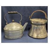 Antique Tea Kettle and Hammered Turkish pot with
