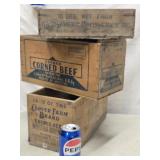 3 Antique Wood Advertising Boxes - 16"ï¿½11"ï¿½ 3"h