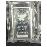 5 OZ Silver Bullion bar.  Sunshine Minting.