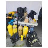 OLD out of Date Scuba gear and tanks.  AS IS .
