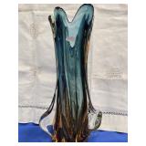 14" Italian  Art Glass, Green , Sommeroso Murano