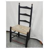 Graduated ladder back chair with pegged slats. .