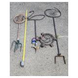 4 copper sprinklers.  Turtle, Swan,  geometric
