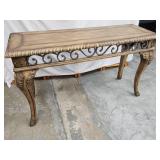 Console Hall table wood with decorative metal
