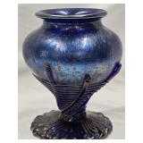 Loetz Cobalt Papillon  Art Glass 6" Vase ,