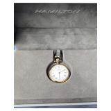 Ladies Hamilton pendant pocket watch in chain.