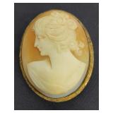 Shell carved cameo pin / pendant.