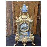 Gilt French Mantle  Clock with Winged Gargoyle