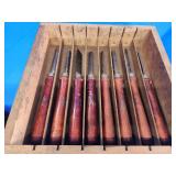 8 pcs. Craftsman wood turning chisels.   Vintage