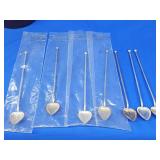 7 Alvin Sterling silver sipper spoons with heart