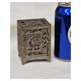 Cast Iron Safe Bank with key , as found Victorian