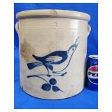 3 Gallon stoneware crock w/ Cobalt decorated