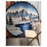 56' Saw Mill Blade w/ painted Mountain homestead