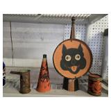 4 Vintage Halloween noise makers look at pictures